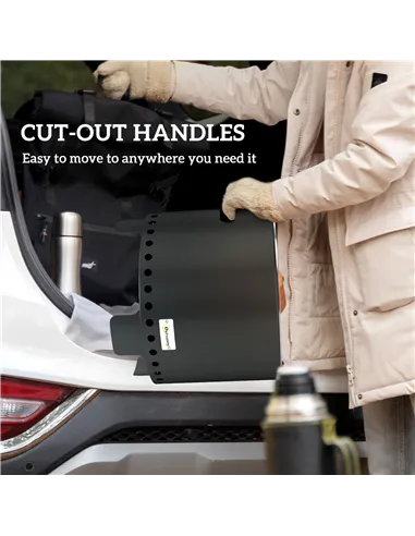 Outsunny Smokeless Steel Fire Pit, with Poker - Grey