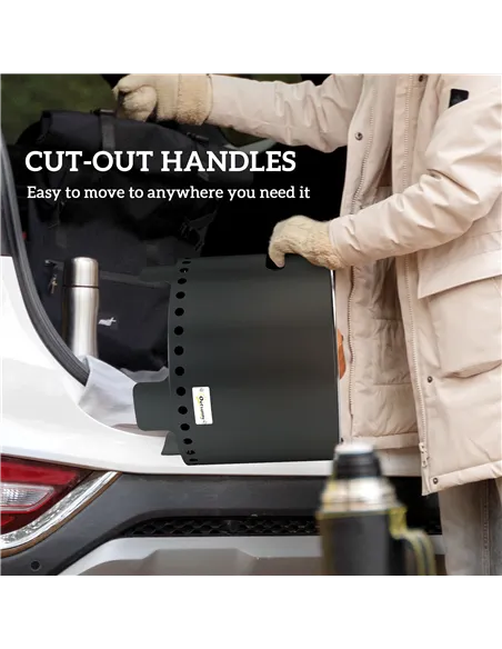 Outsunny Smokeless Steel Fire Pit, with Poker - Grey