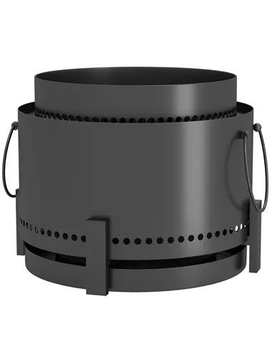 Outsunny Smokeless Fire Pit with Ash Catcher, 37cm Portable Wood Burning Firepit with Poker for Garden Camping Bonfire Party, Me