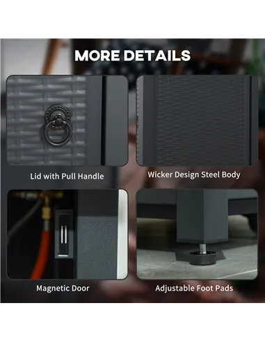 Outsunny 71 x 71cm 40000 BTU Gas Firepit Table - Black/Dark Grey