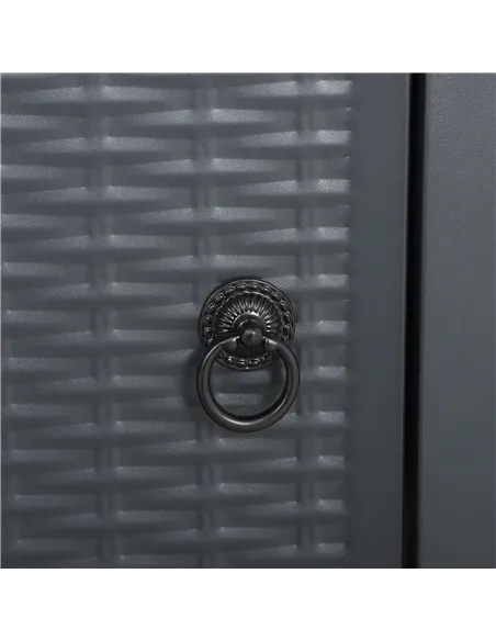 Outsunny 71 x 71cm 40000 BTU Gas Firepit Table - Black/Dark Grey