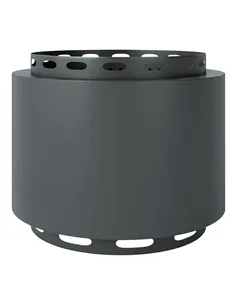 Outsunny Smokeless Fire Pit, 48.5cm Portable Wood Burning Firepit with Poker for Garden Camping Bonfire Party, Metal, Dark Grey