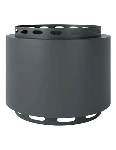 Outsunny Smokeless Fire Pit, 48.5cm Portable Wood Burning Firepit with Poker for Garden Camping Bonfire Party, Metal, Dark Grey