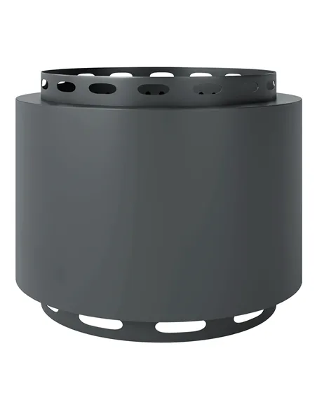 Outsunny Smokeless Fire Pit, 48.5cm Portable Wood Burning Firepit with Poker for Garden Camping Bonfire Party, Metal, Dark Grey