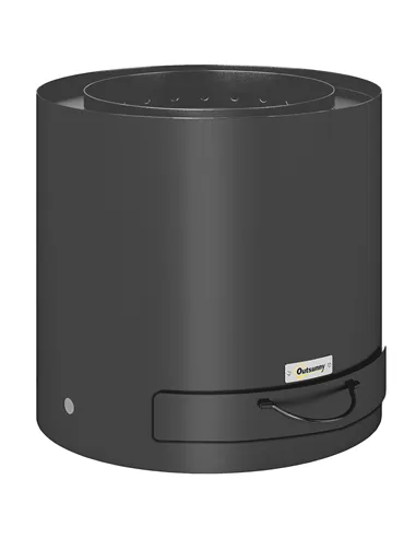 Outsunny Metal Wood-burning Fire Pit with Fire Poker - Black