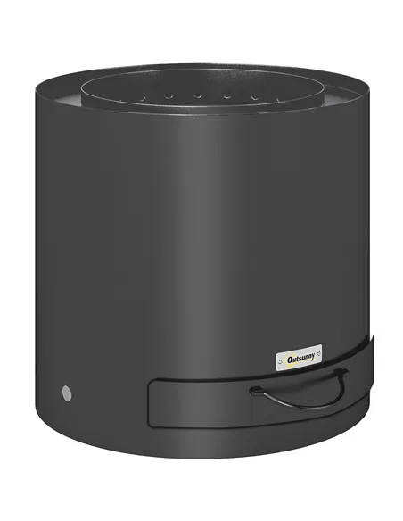 Outsunny Metal Wood-burning Fire Pit with Fire Poker - Black