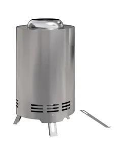 Outsunny Smokeless Fire Pit, 16 x 16 cm Stainless Steel Portable Wood Burning Firepit with Poker, Wood or Pellet Fuelled Tableto