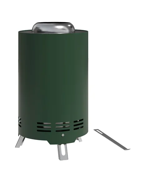 Outsunny Smokeless Fire Pit, 16 x 16 cm Stainless Steel Portable Wood Burning Firepit with Poker, Wood or Pellet Fuelled Tableto