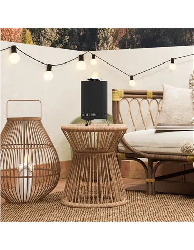 Outsunny Smokeless Fire Pit, 16 x 16 cm Stainless Steel Portable Wood Burning Firepit with Poker, Wood or Pellet Fuelled Tableto