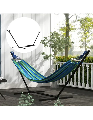 Outsunny 2.86m Universal Hammock Stand Metal Frame Garden Camping Picnic Outdoor Patio Replacement – Stand Only