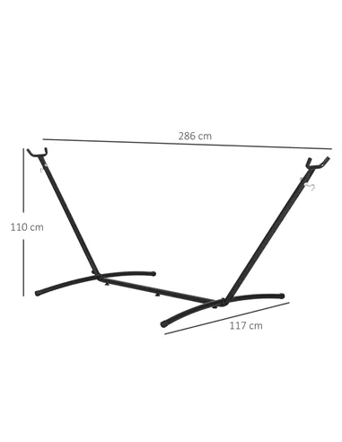 Outsunny 2.86m Universal Hammock Stand Metal Frame Garden Camping Picnic Outdoor Patio Replacement – Stand Only