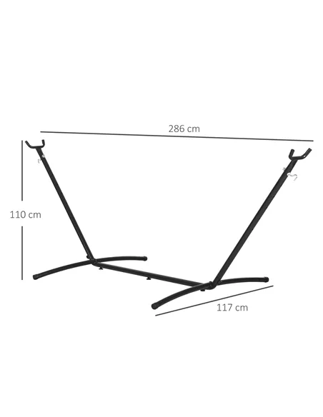 Outsunny 2.86m Universal Hammock Stand Metal Frame Garden Camping Picnic Outdoor Patio Replacement – Stand Only
