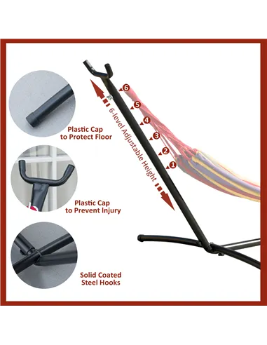 Outsunny 2.86m Universal Hammock Stand Metal Frame Garden Camping Picnic Outdoor Patio Replacement – Stand Only