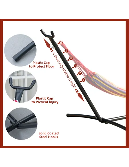 Outsunny 2.86m Universal Hammock Stand Metal Frame Garden Camping Picnic Outdoor Patio Replacement – Stand Only