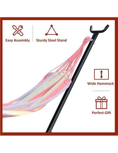 Outsunny 2.86m Universal Hammock Stand Metal Frame Garden Camping Picnic Outdoor Patio Replacement – Stand Only