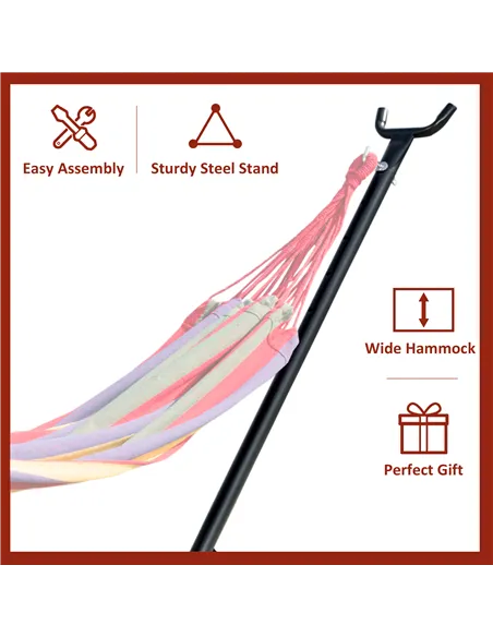 Outsunny 2.86m Universal Hammock Stand Metal Frame Garden Camping Picnic Outdoor Patio Replacement – Stand Only