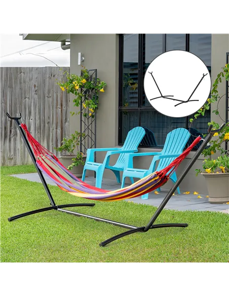 Outsunny 2.86m Universal Hammock Stand Metal Frame Garden Camping Picnic Outdoor Patio Replacement – Stand Only