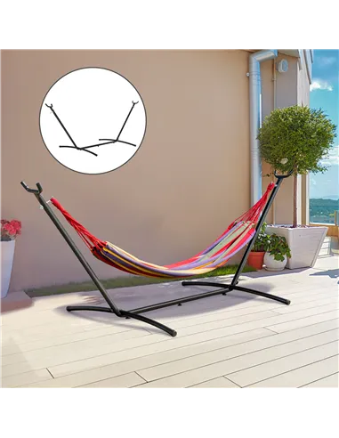 Outsunny 2.86m Universal Hammock Stand Metal Frame Garden Camping Picnic Outdoor Patio Replacement – Stand Only