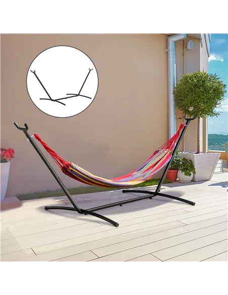 Outsunny 2.86m Universal Hammock Stand Metal Frame Garden Camping Picnic Outdoor Patio Replacement – Stand Only