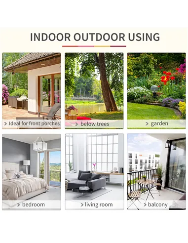 Outsunny Outdoor Hanging Rope Chair with Cotton Rope, Garden Hammock Chair with Wooden Support Bar Cotton Cloth, Portable Garden