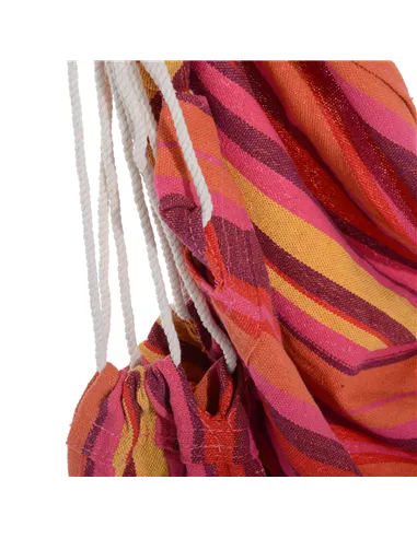 Outsunny Outdoor Hanging Rope Chair with Cotton Rope, Garden Hammock Chair with Wooden Support Bar Cotton Cloth, Portable Garden