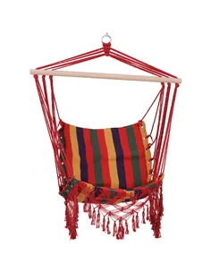 Outsunny Hammock Chair Swing Colourful Striped Tree Hanging Seat Porch Indoor Outdoor Fabric Garden Furniture