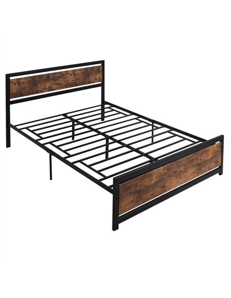 HOMCOM King Size Metal Bed Frame with Headboard & Footboard, Strong Slat Support Full Bed Frame w/ Underbed Storage Space, Bedro