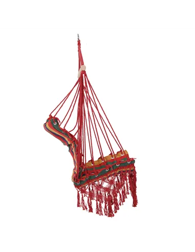 Outsunny Hammock Chair Swing Colourful Striped Tree Hanging Seat Porch Indoor Outdoor Fabric Garden Furniture