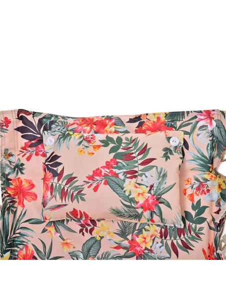 Outsunny Garden Outdoor Hanging Hammock Chair Thick Rope Frame Wooden Arms Safe Wide Seat Garden Outdoor Spot Stylish Multicolou