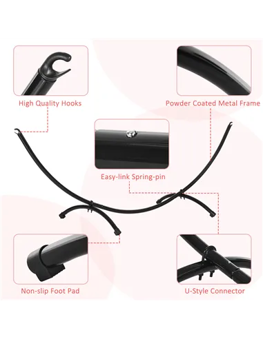 Outsunny 3(m) Universal Hammock Stand Metal Frame Garden Camping Picnic Outdoor Patio Replacement – Stand Only