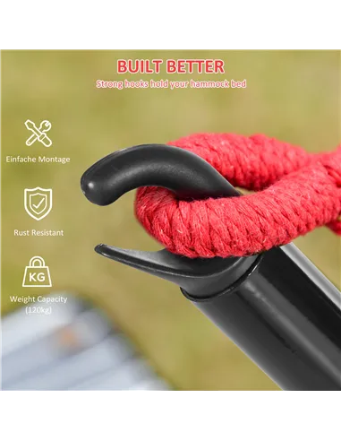 Outsunny 3(m) Universal Hammock Stand Metal Frame Garden Camping Picnic Outdoor Patio Replacement – Stand Only