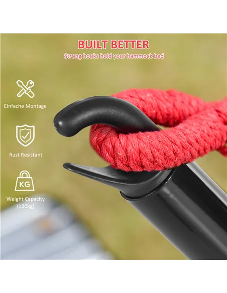 Outsunny 3(m) Universal Hammock Stand Metal Frame Garden Camping Picnic Outdoor Patio Replacement – Stand Only