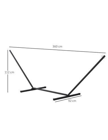 Outsunny 3.6m Extra-long Universal Hammock Stand Metal Frame Garden Camping Picnic Outdoor Patio Replacement – Stand Only