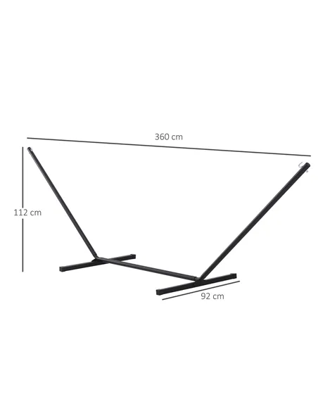 Outsunny 3.6m Extra-long Universal Hammock Stand Metal Frame Garden Camping Picnic Outdoor Patio Replacement – Stand Only