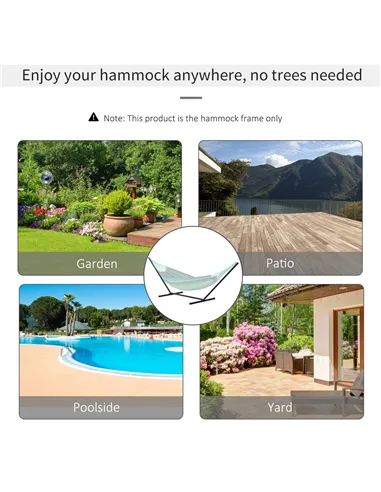 Outsunny 3.6m Extra-long Universal Hammock Stand Metal Frame Garden Camping Picnic Outdoor Patio Replacement – Stand Only