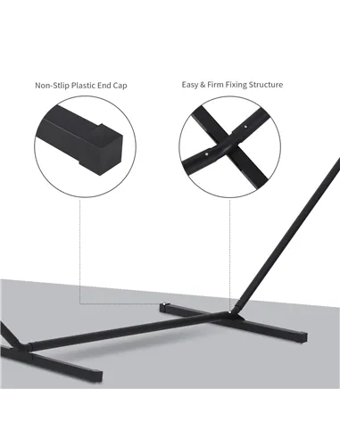 Outsunny 3.6m Extra-long Universal Hammock Stand Metal Frame Garden Camping Picnic Outdoor Patio Replacement – Stand Only