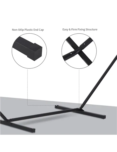 Outsunny 3.6m Extra-long Universal Hammock Stand Metal Frame Garden Camping Picnic Outdoor Patio Replacement – Stand Only
