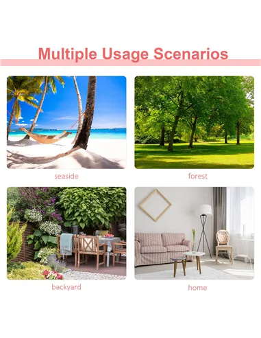 Outsunny Cotton Hammock Soft Portable Swing Sleeping w/ Headrest & Side Pocket Deluxe Swing Chair for Beach, Yard, Bedroom, Pati