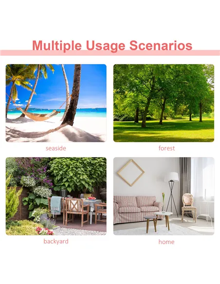 Outsunny Cotton Hammock Soft Portable Swing Sleeping w/ Headrest & Side Pocket Deluxe Swing Chair for Beach, Yard, Bedroom, Pati