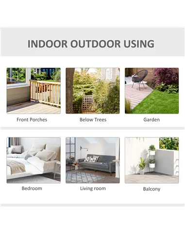 Outsunny Outdoor Cotton-Polyester Blend Macrame Hanging Rope Chair with Cushion, Portable Garden Chair with Fringe Tassels for P