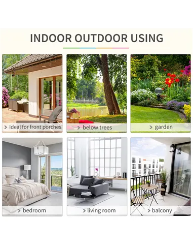 Outsunny Outdoor Hanging Rope Chair with Cotton Rope, Garden Hammock Chair with Wooden Support Bar Cotton Cloth, Portable Garden