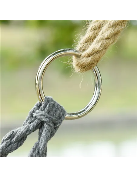 Outsunny Two-Seater Boho Macrame Hammock Swing - Grey
