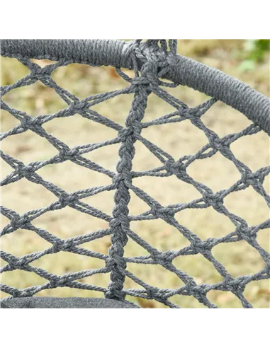 Outsunny Two-Seater Boho Macrame Hammock Swing - Grey