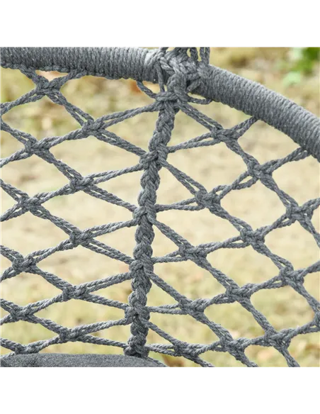 Outsunny Two-Seater Boho Macrame Hammock Swing - Grey