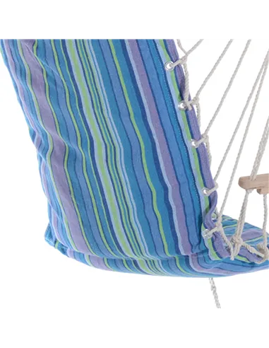 Outsunny Hanging Rope Chair with Soft Padded Seat & Backrest, Portable Garden Hammoc Chair with Wooden Support Bar, Armrests, Co