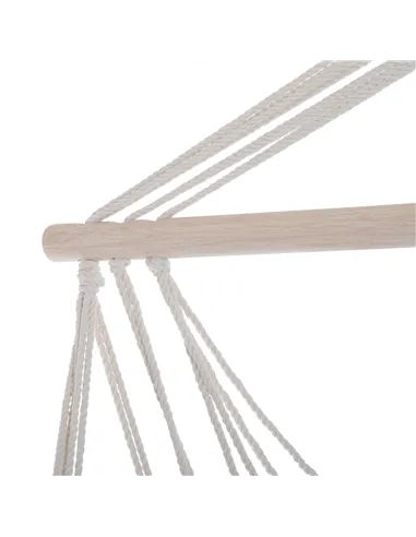 Outsunny Hanging Rope Chair with Soft Padded Seat & Backrest, Portable Garden Hammoc Chair with Wooden Support Bar, Armrests, Co