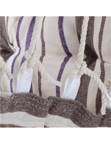 Outsunny Outdoor Hanging Rope Chair with Soft Padded Seat & Backrest, Garden Hammock Chair with Wooden Support Bar Cotton Cloth,