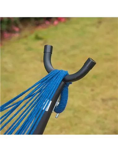 Outsunny 298 x 117cm Hammock with Stand Camping Hammock with Portable Carrying Bag, Adjustable Height, 120kg Load Capacity, Whit