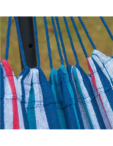 Outsunny 298 x 117cm Hammock with Stand Camping Hammock with Portable Carrying Bag, Adjustable Height, 120kg Load Capacity, Whit