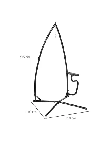 Outsunny Hammock Chair Stand Only Construction Heavy Duty Metal C-Stand for Hanging Hammock Chair Porch Swing Indoor or Outdoor 